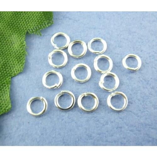 DoreenBeads 1000PCs Silver color Open Jump Ring 6mm in Dia. (B00493), yiwu