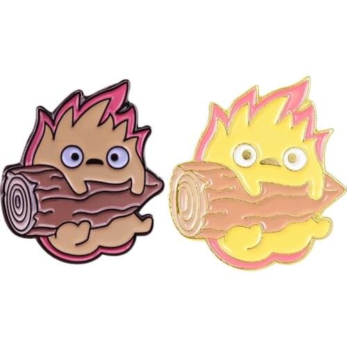 Calcifer Enamel Pins Collect Funny Fire Elf Japan Game Animal Metal Cartoon Brooch Backpack Collar Lapel Badge Fashion Jewelry