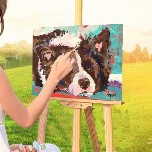 Animal Border Collie Painting By Numbers Set Oil Paints 40*50 Canvas Painting Handmade For Adults Art