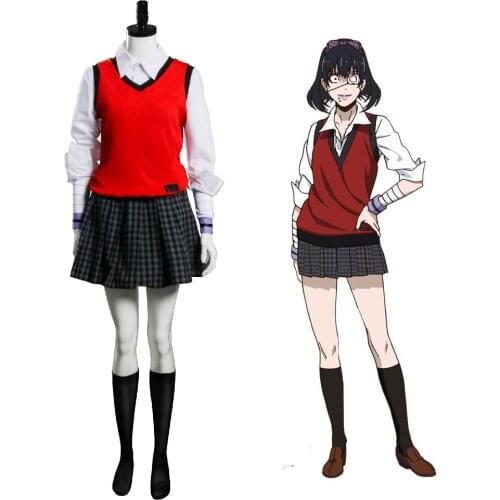 Anime Kakegurui Compulsive Gambler Ikishima midari Costume Uniform Set Cosplay Halloween Carnival Suits