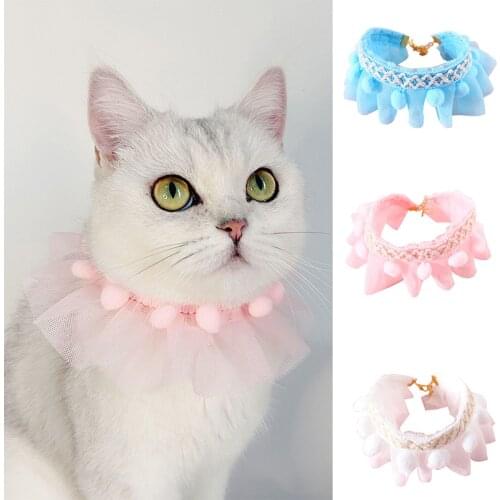 New Lace Princess Pet Collar Lace Bibs Cute Lace Pet Collar Bib Lovely Dog Cat Necklace Decor Collars For Small Dogs Pets Bowtie