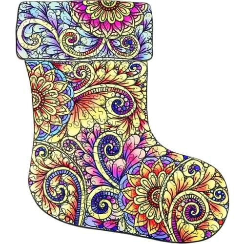 Cute Sock Wooden Puzzles For Adults Children Wooden Jigsaw Puzzle Games 3D Wood DIY Puzzle Crafts Gifts Kids Educational Toys