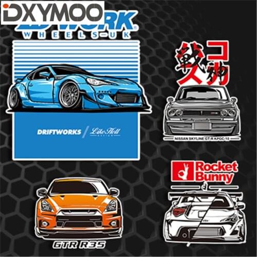Motorcycle Decals Auto Window Stickers Drift Tengoku for Wheel Works Bunny 86 GTR R35