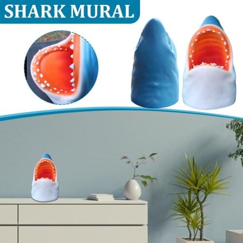 Cartoon Shark Ornaments Resin Living Room TV Background Garden Decoration GQ