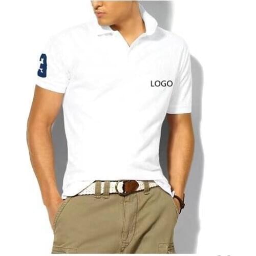 Hombre Camisa Luxury Brand Top Quality Horse Embroidered Big Pony Polo Top Men Short Sleeve Rugby Shirt Polo Masculine