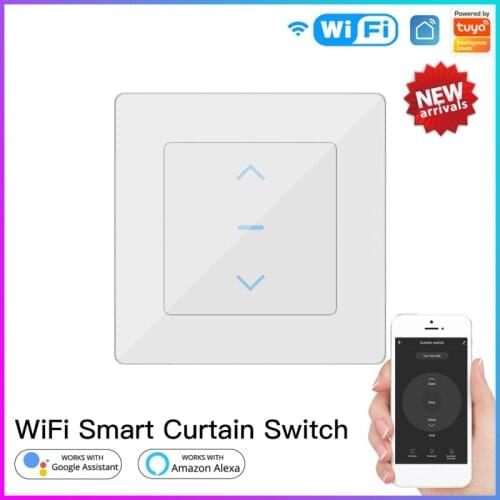 Tuya Smart Wifi Wall Touch Curtain Switch Wireless Remote Control Roller EU Switch Smartlife App Work With Alexa Google