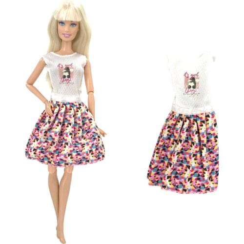 NK 1 Pcs White Off Shoulder Skirt Fashion Doll Dress For Barbie Doll Clothes Outfits Gown For 1:6 Doll Accessories Kids Toy 7X