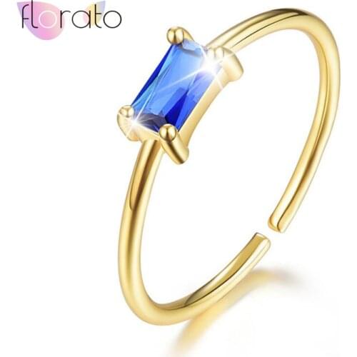 Plated 24K Gold Open Rings for Women Crystal Engagement Wedding Ring Geometry Adjustable Ring Fashion Jewelry
