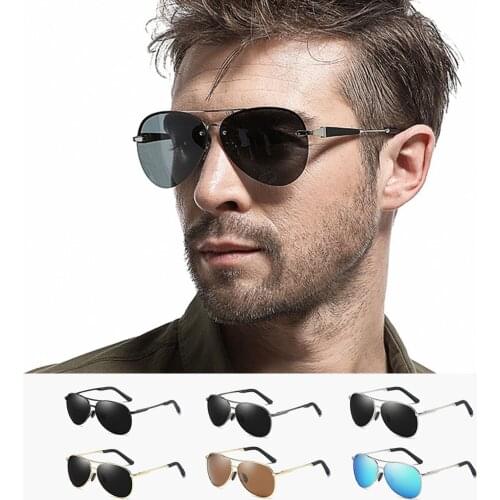 Luxury Brand Sunglasses Men Polarized Driving Coating Glasses Metal Rimless Pilot Sun glasses For Men Gafas De Sol Hombre