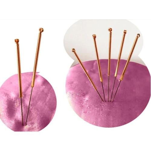 100 pcs disposable sterile copper handle acupuncture needles flat tip CBR knife needle 0.35/40/50/60mm