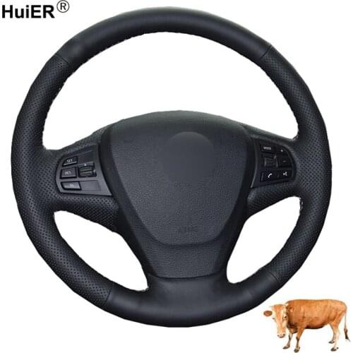 Hand Sewing Car Steering Wheel Cover Volant Top Layer Cow Leather For BMW F25 X3 2011 2012 2013 2014 2015 2016 2017 F15 X5 2014