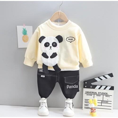 Spring And Autumn Baby Casual Suit Boys Long-Sleeved Trousers Childrens Two-Piece Suit 1-3 Years Old