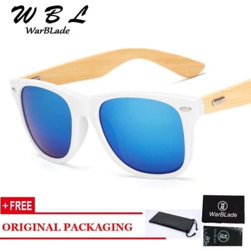 WarBLade 16 Colors Bamboo Sunglasses Men Wooden Sunglasses Brand Designer Mirror Original Wood Women Sun Glasses Retro