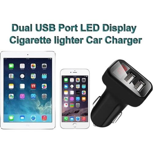 Autour Universal dual usb ports car charger 5v/2.1a with digital led display