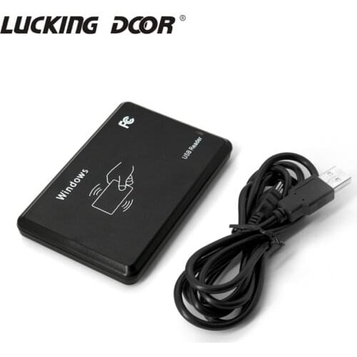 LUCKING DOOR USB Port 125Khz RFID Reader EM4100 TK4100 USB Proximity Sensor Smart Card Reader no driver for Access Control