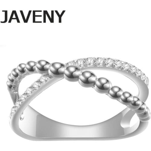 925 Sterling Silver Jewel Female White Simple Cross X Rings for Women Girls Accessories Party Birthday Gifts