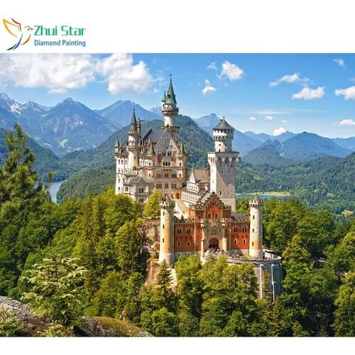 Zhui Star 5D DIY full Square drill Diamond drawing Cross stitch Forest Castle Rhinestone Diamond embroidery Mosaic decor gift
