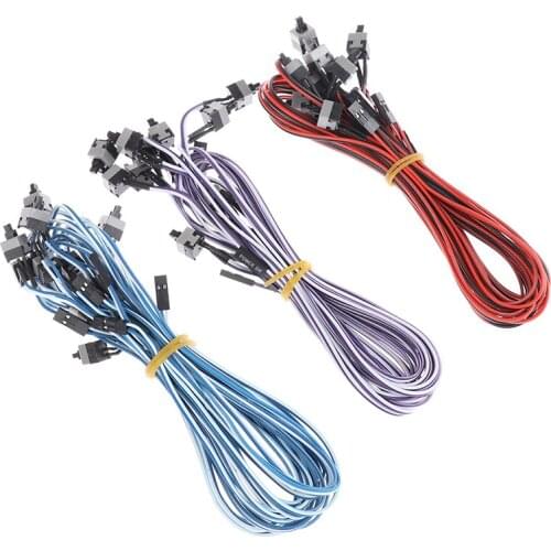 10pcs/lot Computer Host Switch Line Restarting Power Line Computer Chassis Power Switch Line Power Cable