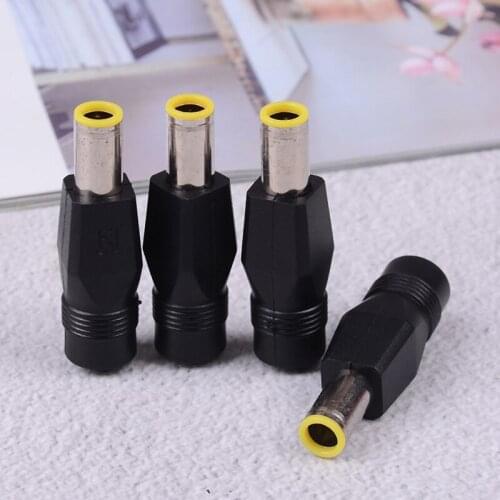 2 pcs 2.1x5.5mm Female To 7.9x5.5mm Male DC Power Plug Connector For Laptop Black Color