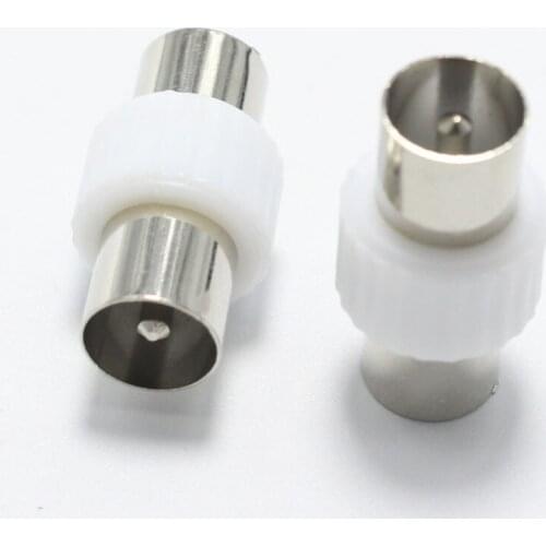 2pcs Male to Male TV Plug with Pin for Antennas TV RF Coaxial Plugs Adapter Connector