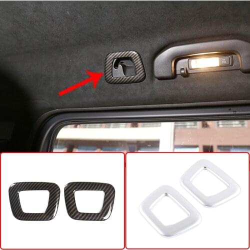 2pcs Car Roof Hooks Frame Cover Trim ABS Carbon Fiber Interior Sticker For Mercedes Benz G Class W463 2019 2020 Auto Accessories