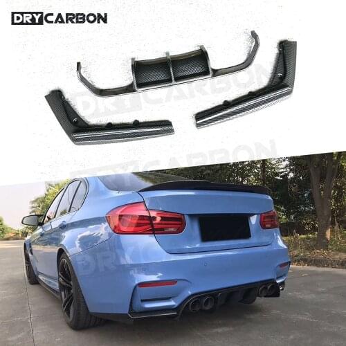 3Pcs/Set ABS Car Rear Bumper Lip Diffuser Spoiler for BMW 3 4 Serises F80 M3 F82 F83 M4 2014-2017 V Style Rear Bumper Splitters