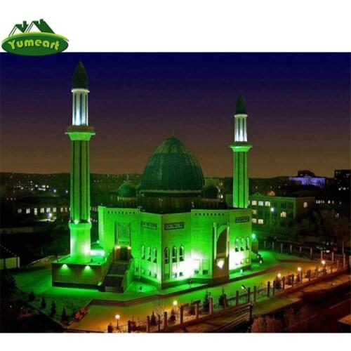 5D Diy Diamond Painting Cross Stitch Kits 3D Diamond Embroidery Landscape Picture Mosaic Pattern Kazakhstan Mosque Stickers Gift