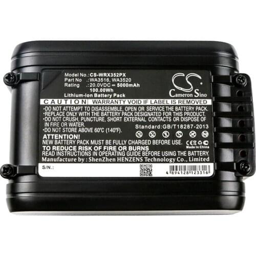 Cameron sino 5000mah battery for WORX WG154E WG160E WG160E.5 WG169E WG169E.5 WG255E.5 WG259.5 WG259E WG259E.5 WG329E WG329E.5