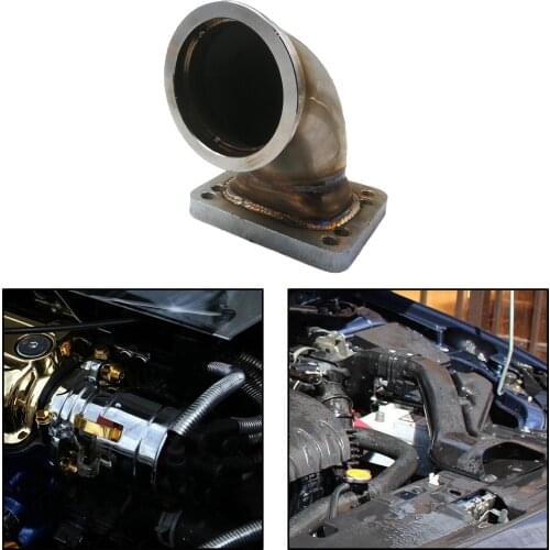 Vehicle 304 Stainless Steel 2.5" V-Band 90 Degree Cast Elbow Adapter Flange T3 T4 Turbo Exhaust Chargers Parts