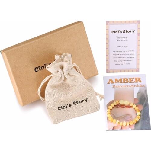 Baltic Amber Teething Bracelet for Baby(Butterscotch) - Natural Anti Inflammatory Beads - 2 Sizes - Lab Tested