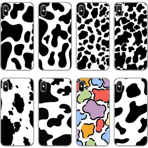White Black Cow Pattern Transparent Phone Case For iPhone 12 11 Pro Max Mini XS Max XR X 8 7 Plus 6 6S Plus 5 5S SE 2020