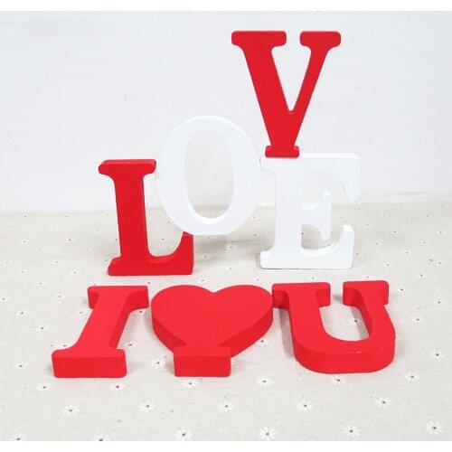 Wooden Letter Alphabet Set DIY Home Decorate Art Craft Free Standing Love Heart Wedding Birthday Party Props Ceremony Decor Tool