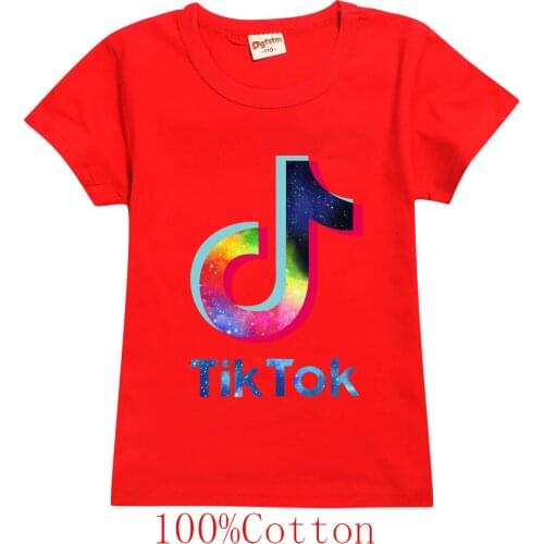 TIK TOK Childrens summer T-shirt cotton T-shirt Girls fashion casual short-sleeved toddler tshirt clothe
