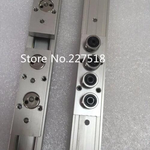 2pcs Double axis roller linear guide SGR10 L1100mm+4pcs SGB10UU (4 wheel block, L88) multi axis core linear Motion slide rail