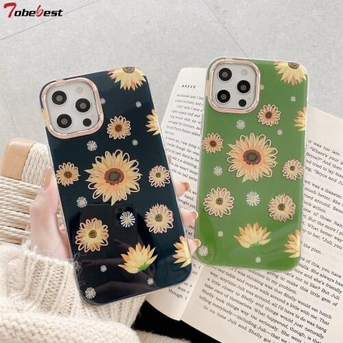 Double-sided Laminated Floral Phone Case for iPhone 12 Pro Max 11 Pro Max X XS XR 7 8 Plus Soft TPU Ultra Thin Back Bump Cover