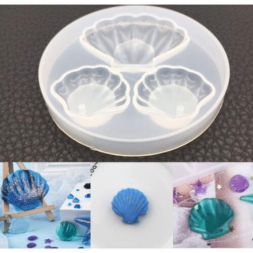 Diy Crystal Epoxy Shell Mold Semi-dimensional High Mirror Jewelry Shell with Hole Free Polishing Resin Mold Handmade Gift