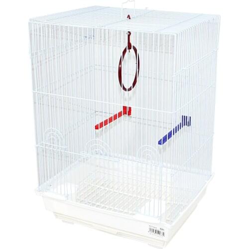 Bird Cage, with accessories, drinking trough, Feeder, swing, foot stick, random Color
