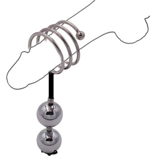 Stainless Steel Penis Ring Pendant Metal Weight Ball Penis Exercise Stretch Cock Rings Adult Sex Toys For Men Dick Cbt Bondage