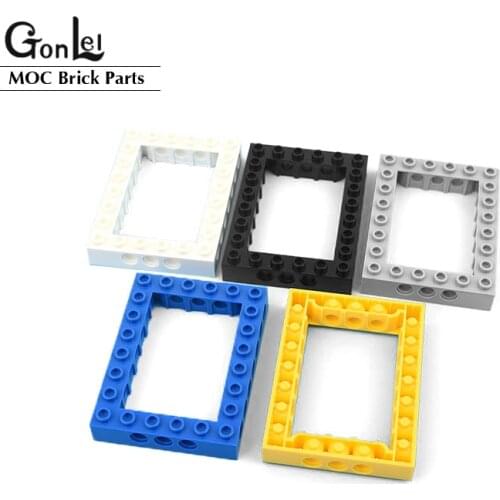 4Pcs/lot Technical Brick Brick 6x8 with Open Center 4x6 MOC 32532 Building Blocks Parts Compatible with 40345 Bricks DIY Toys