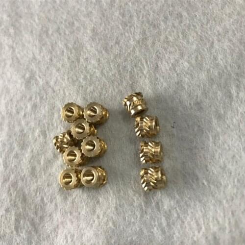 30pcs M1.4 brass nuts muffs sleeves twill knurled nut injection molding muff embedded sleeve 2.3mm outside diameter