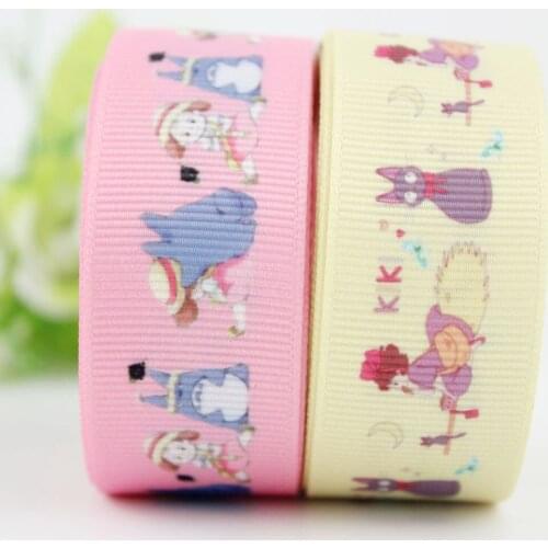 Custom japanese cartoon characters print grosgrain ribbon DIY kids hair bows gift wrap tape indoor decoration band 50 yards