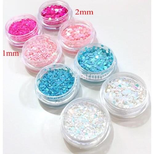 MAFANAILS 4boxes/set Shiny Round Shapes MINI Nail Sequins 1mm,2mm Laser Paillette Flakes Manicure 3D UV Gel Nail Art Decoration