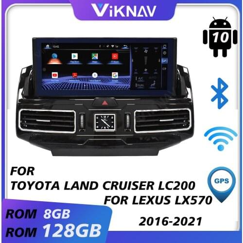 For Toyota Land Cruiser LC200 for Lexus LX570 2016 2017 2018 2019 2020 2021 android car radio tape recorder video player