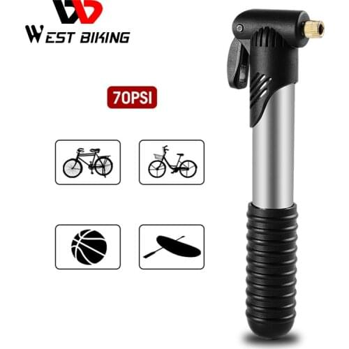 WEST BIKING Portable Mini Bicycle Pump Cycling Hand Air Pump Ball Tire Inflator Schrader Presta Valve MTB Road Bike Accessories