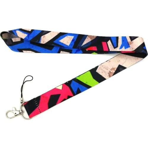 Geometry Pattern Neck Strap Keychain Lanyard For Key ID Badge Holder DIY Hang Rope Neckband Mobile Phone Lanyards Accessories