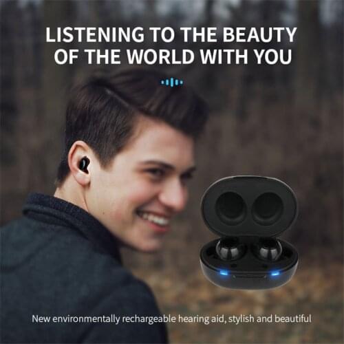 Intelligent New Style Hearing Aid Rechargeable Low-Noise Wide-Frequency One-Click Operation Elderly In-Ear Deaf Hearing Aids 30