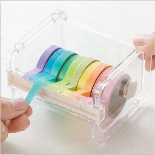 Stacks of paper tape cassette tape cutter office desktop stationery storage box finishing box