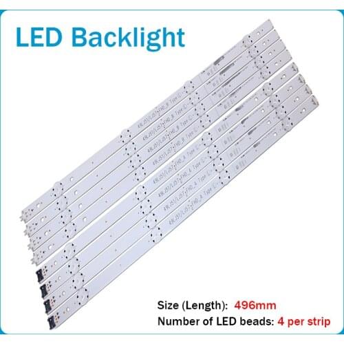 LED Backlight strip 8 Lamp For LG Innotek 17Y 49"_FHD TV SSC_49INCH_FHD A B 49LH51_FHD_A 49LJ51/LJ57_FHD 49LH5100 NC490DUE-ABEX1