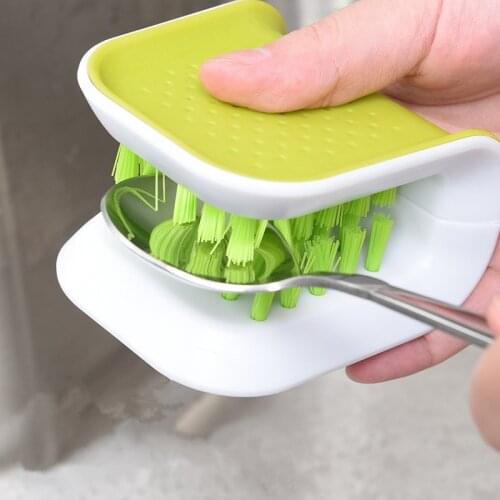 U-shaped clean brush plastic bristle Blade brush Scrub Washer for Knife Fork Chopsticks Tableware Kitchen house cleaning tools