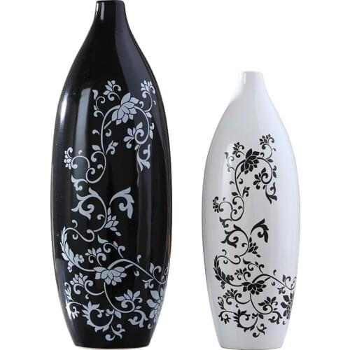 Classical pattern Black and white vase Simplicity Home Decoration Ceramics vase Modern Contemporary Decorating